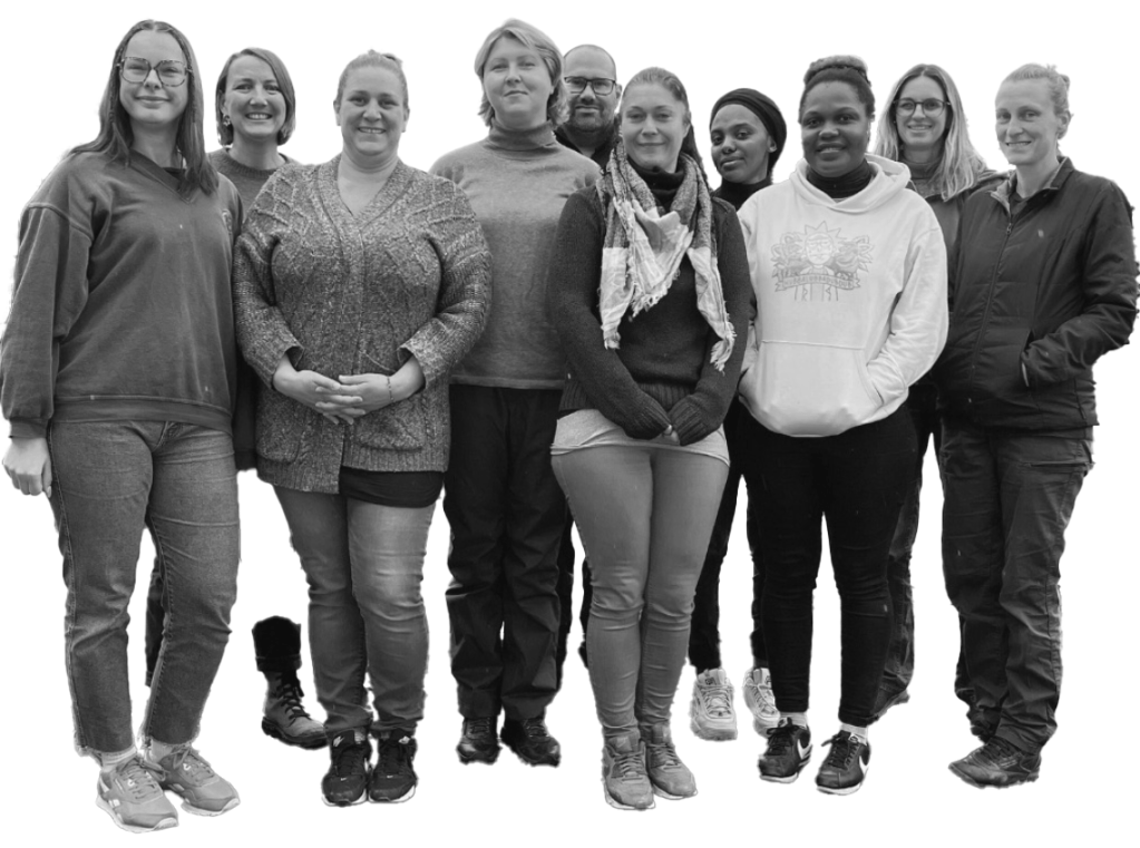 Une partie de l'équipe du champ des sourires